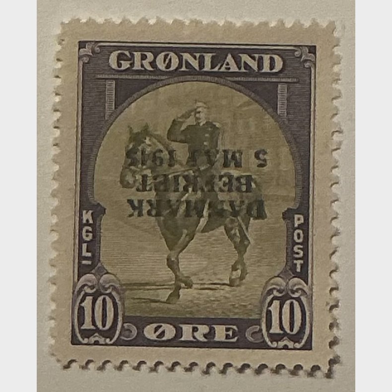 1945 Gr�nland Am. udgave omvendt overtryk