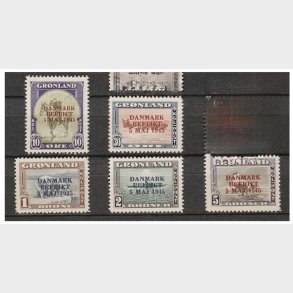 1945 Gr�nland Am. udgave med overtryk - omvendte farver