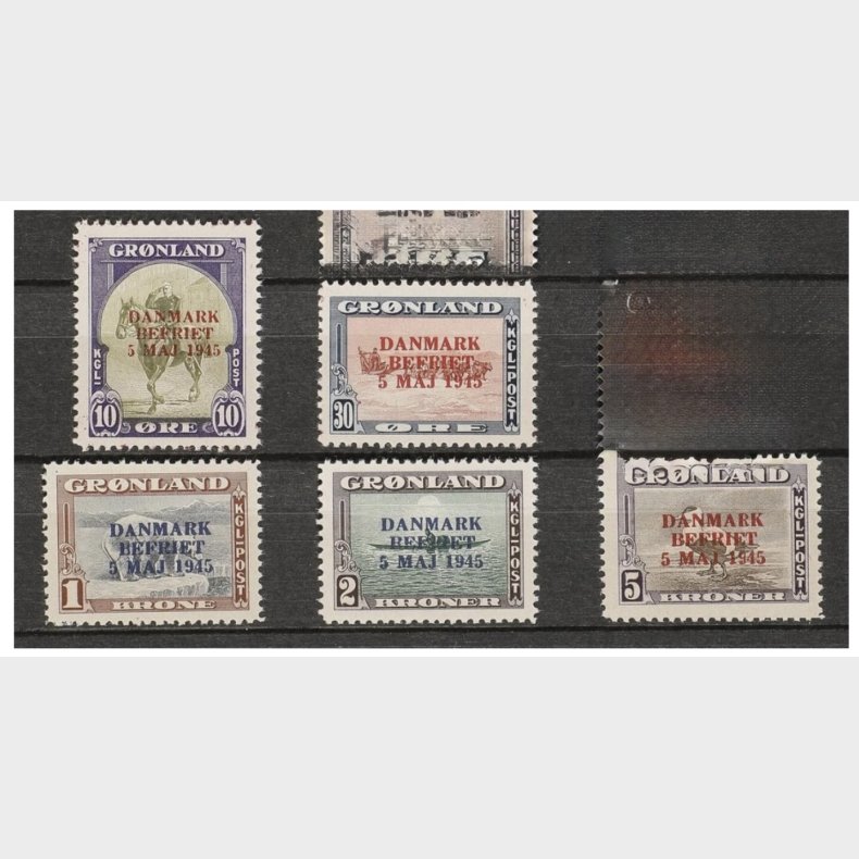 1945 Gr�nland Am. udgave med overtryk - omvendte farver