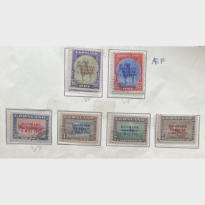 1945 Gr�nland Am. udgave med overtryk - omvendte farver 2